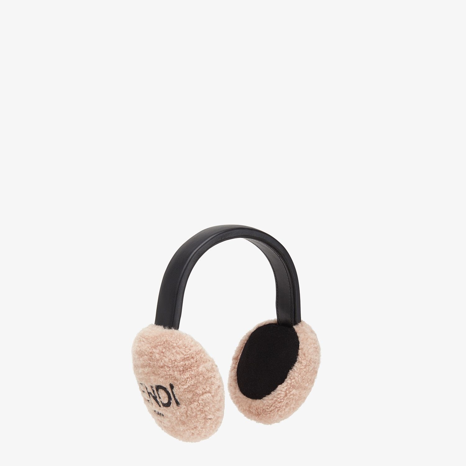 Pink shearling earmuffs - 1