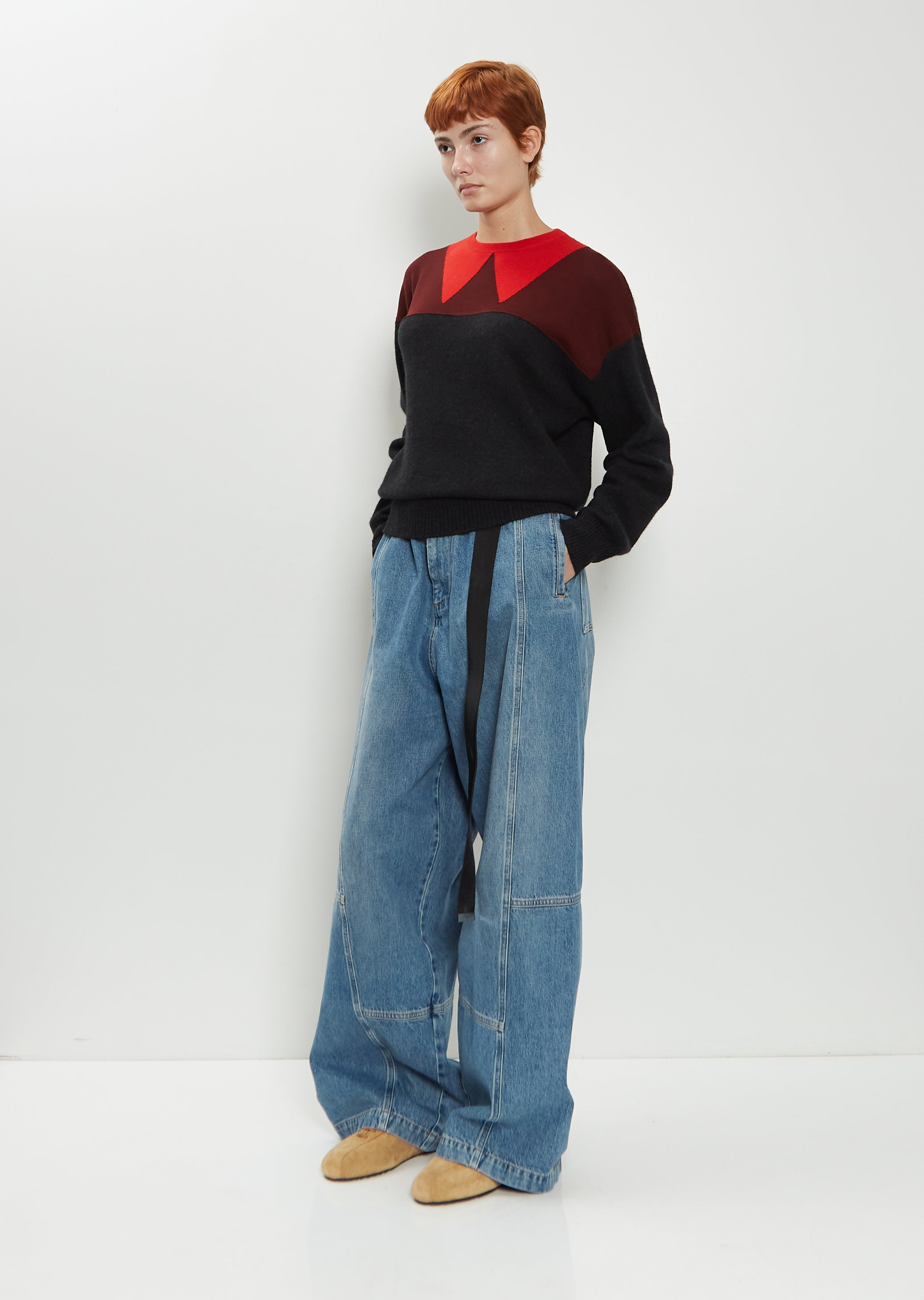 Intarsia Wool Crewneck Knit - 4