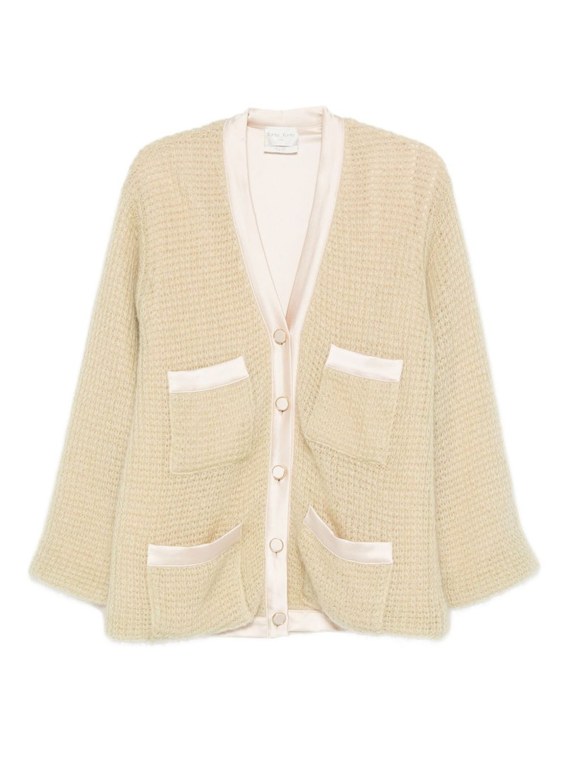 waffle-knit pocket cardigan 1