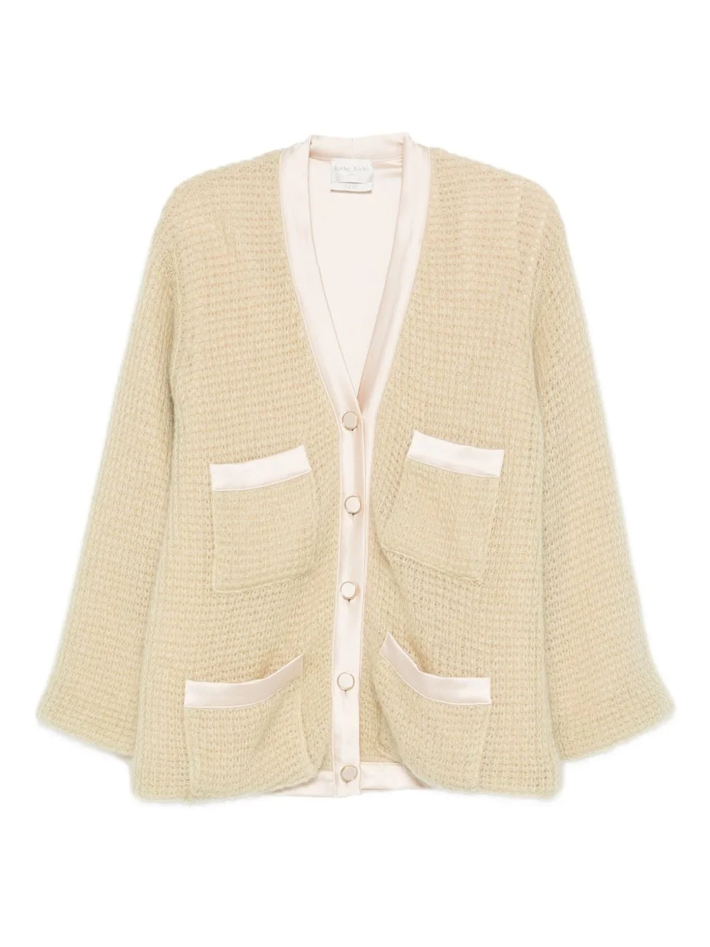 waffle-knit pocket cardigan - 1