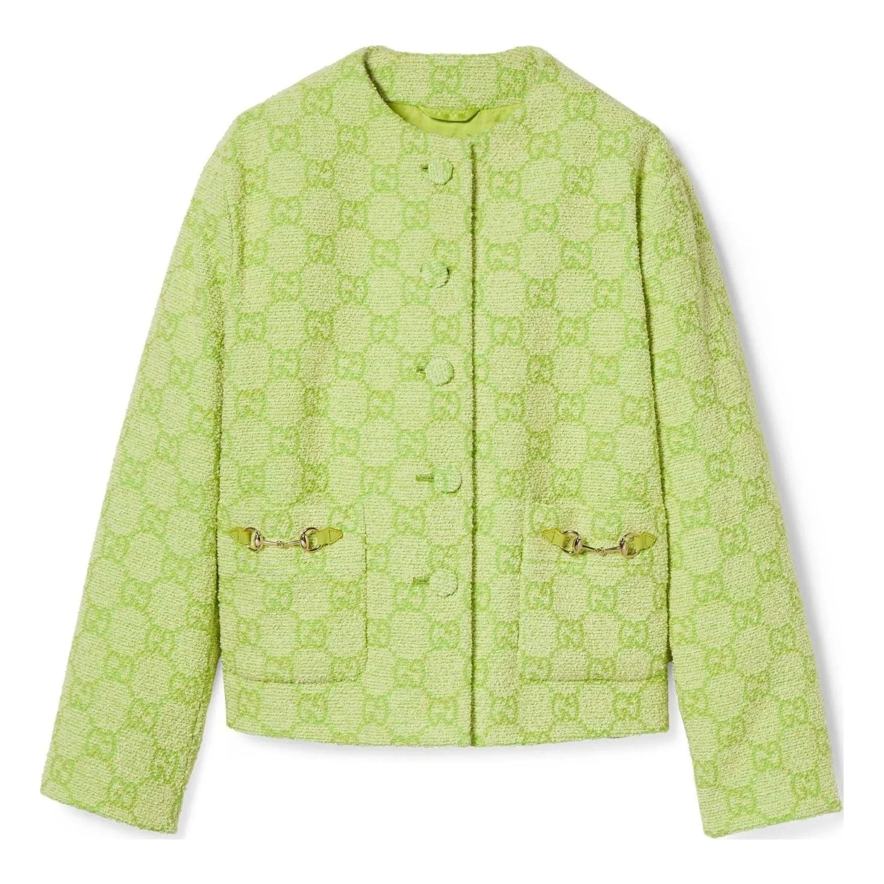 (WMNS) Gucci GG Boucle Cotton Jacket With Horsebit 'Lime green' 784817-Z8BSQ-3439 - 1