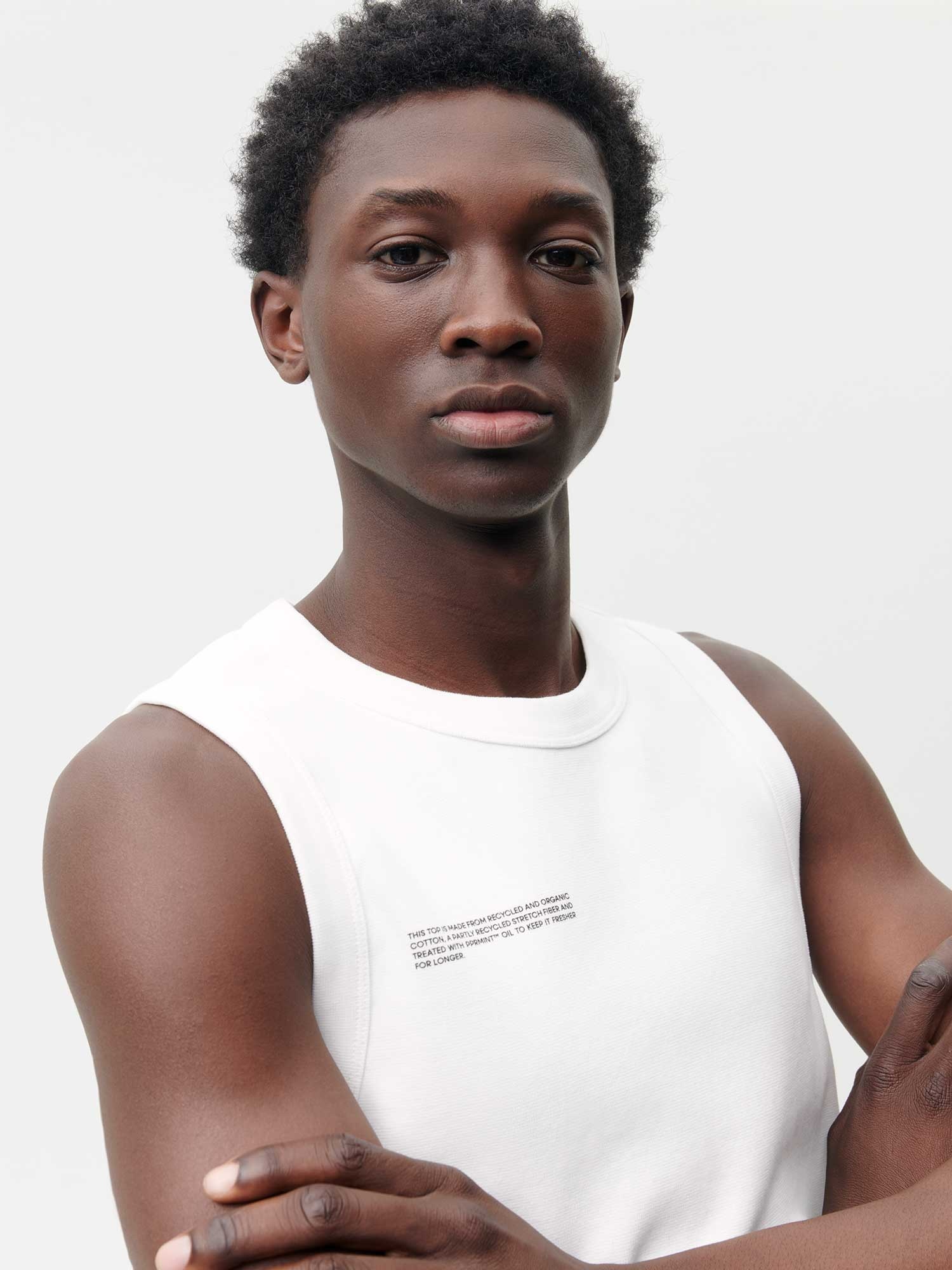 Men's Cotton Tank Top - Off-White - 5