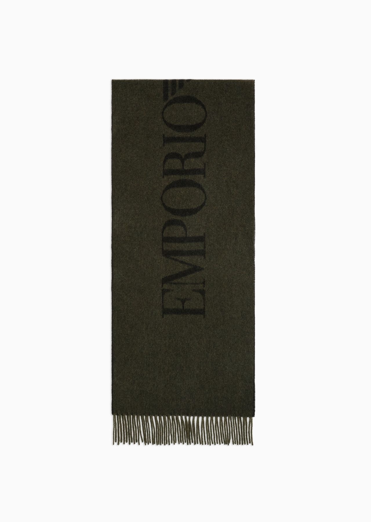 Two-tone wool scarf with oversized lettering - 1