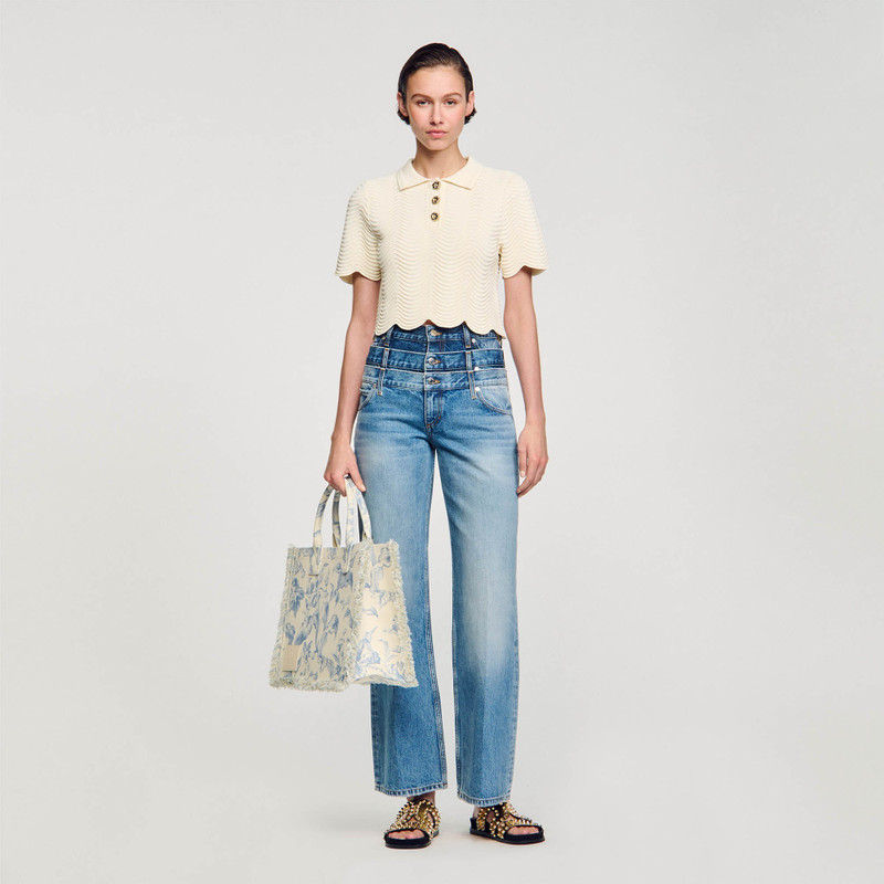 Sandro CROPPED KNIT SWEATER outlook