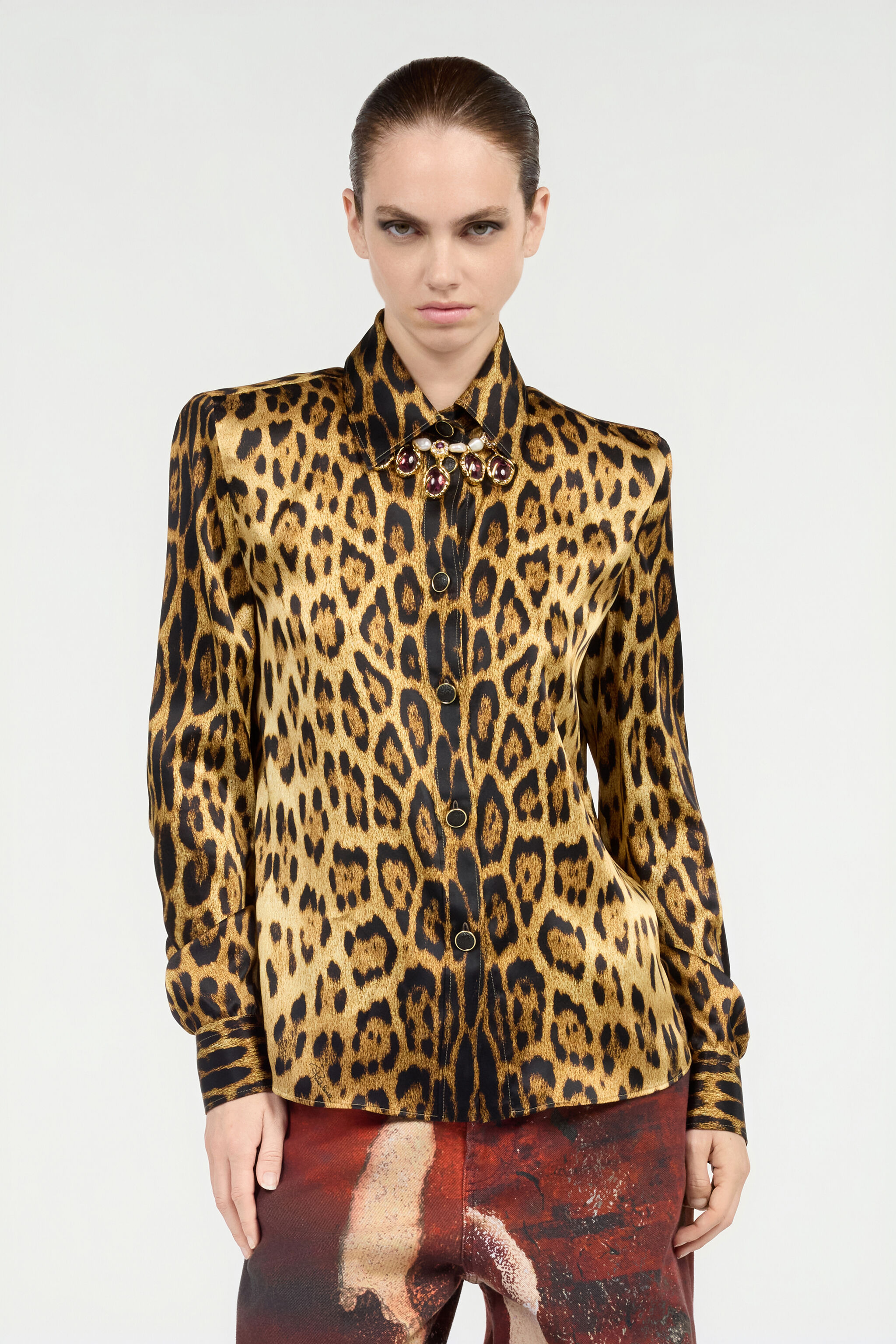 Silk Shirt With Jaguar Skin Print - 3