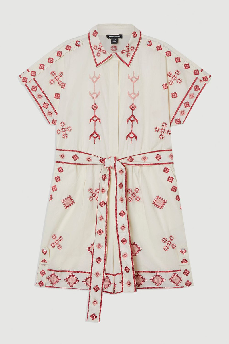 Cotton Embroidered Woven Playsuit 4