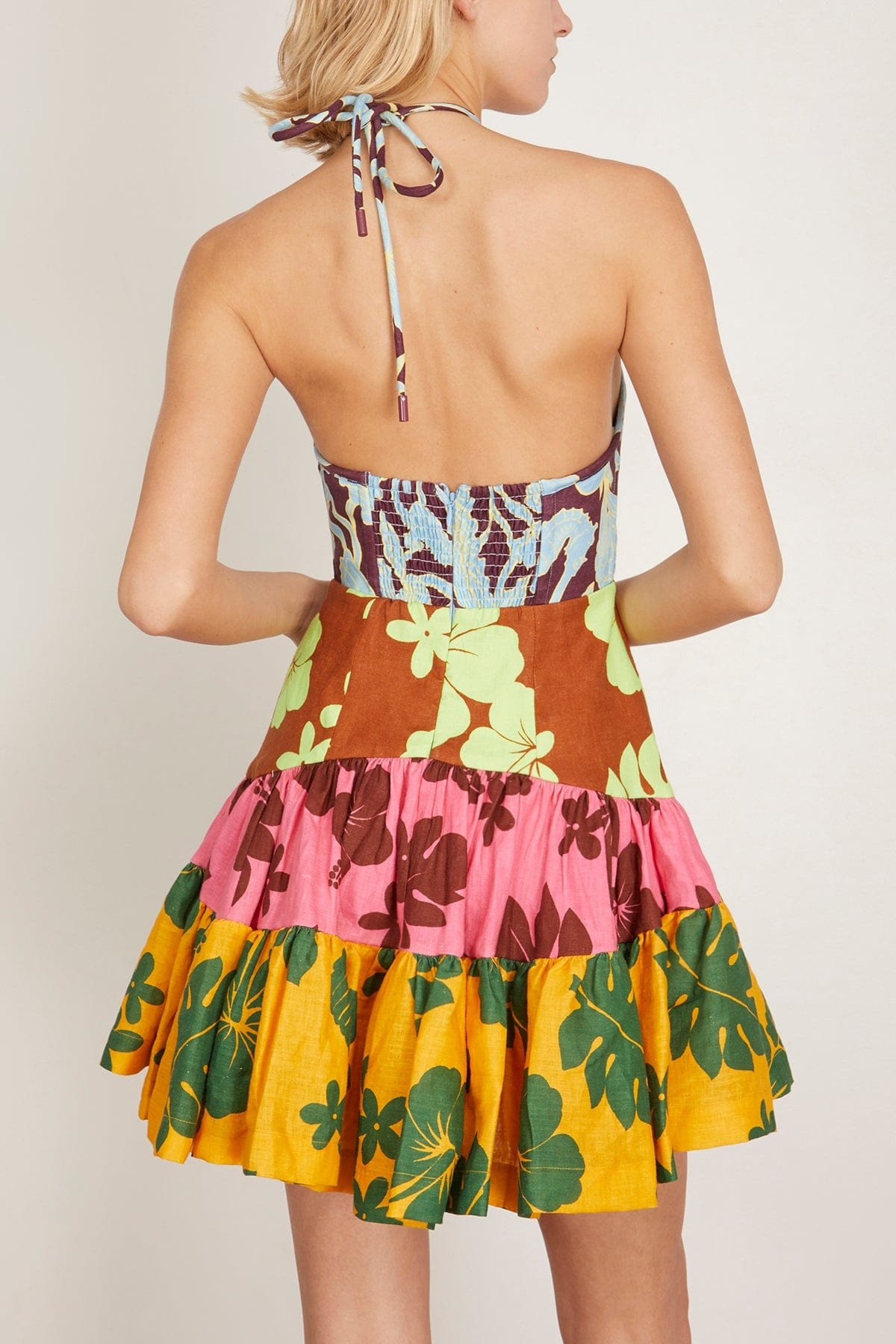 Poppy Spliced Mini Dress in Multi - 4