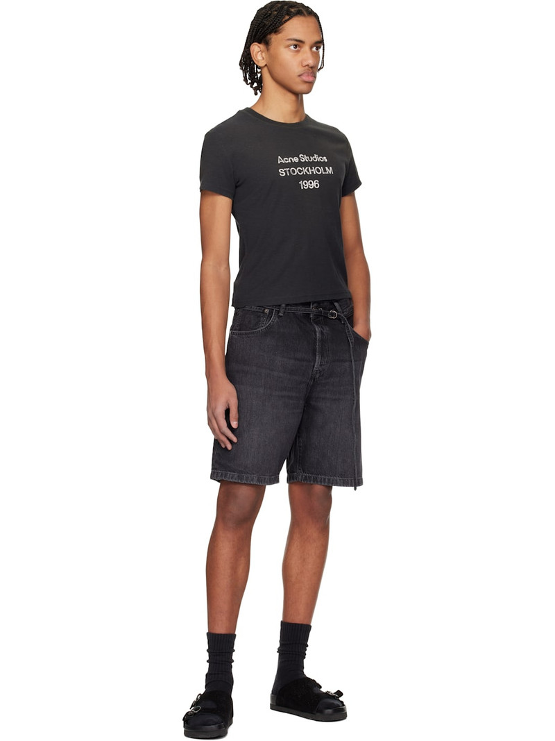 Acne Studios Black Loose Fit Denim Shorts outlook
