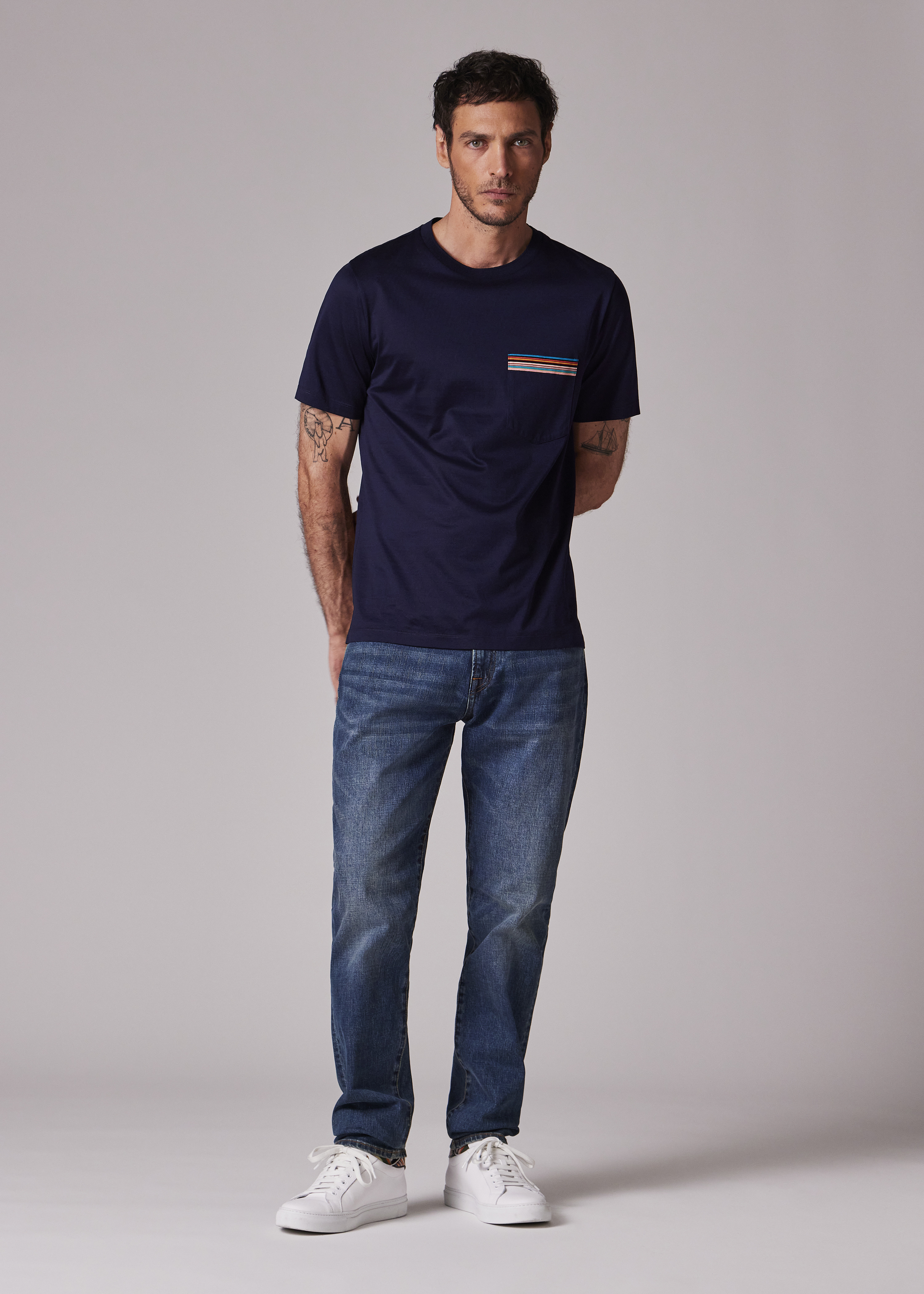 Tapered-Fit 'Crosshatch Stretch' Jeans - 5