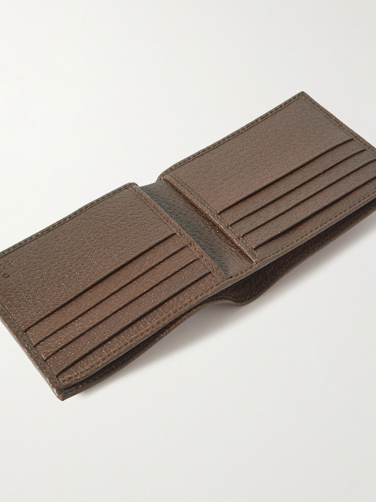 Ophidia Webbing-Trimmed Monogrammed Coated-Canvas and Leather Billfold Wallet Brown - 4