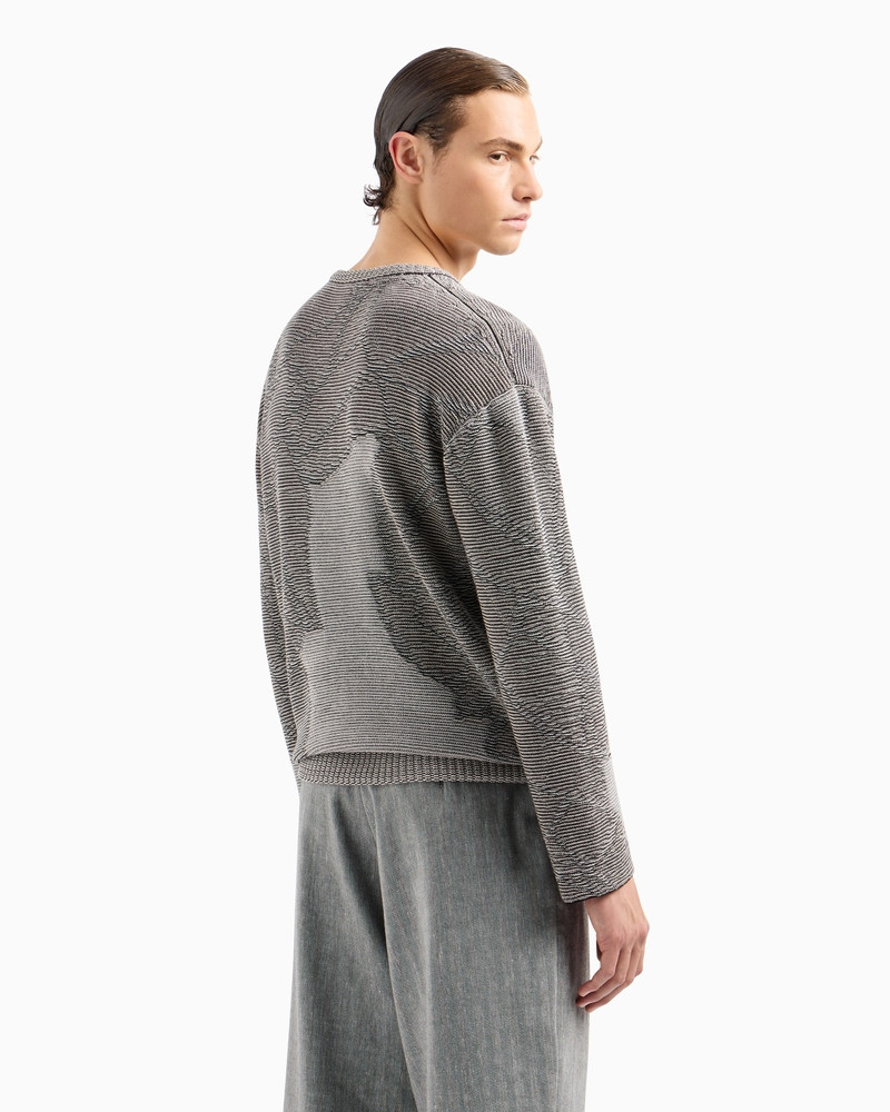 JACQUARD COTTON, VISCOSE AND CASHMERE CREW-NECK JUMPER 3