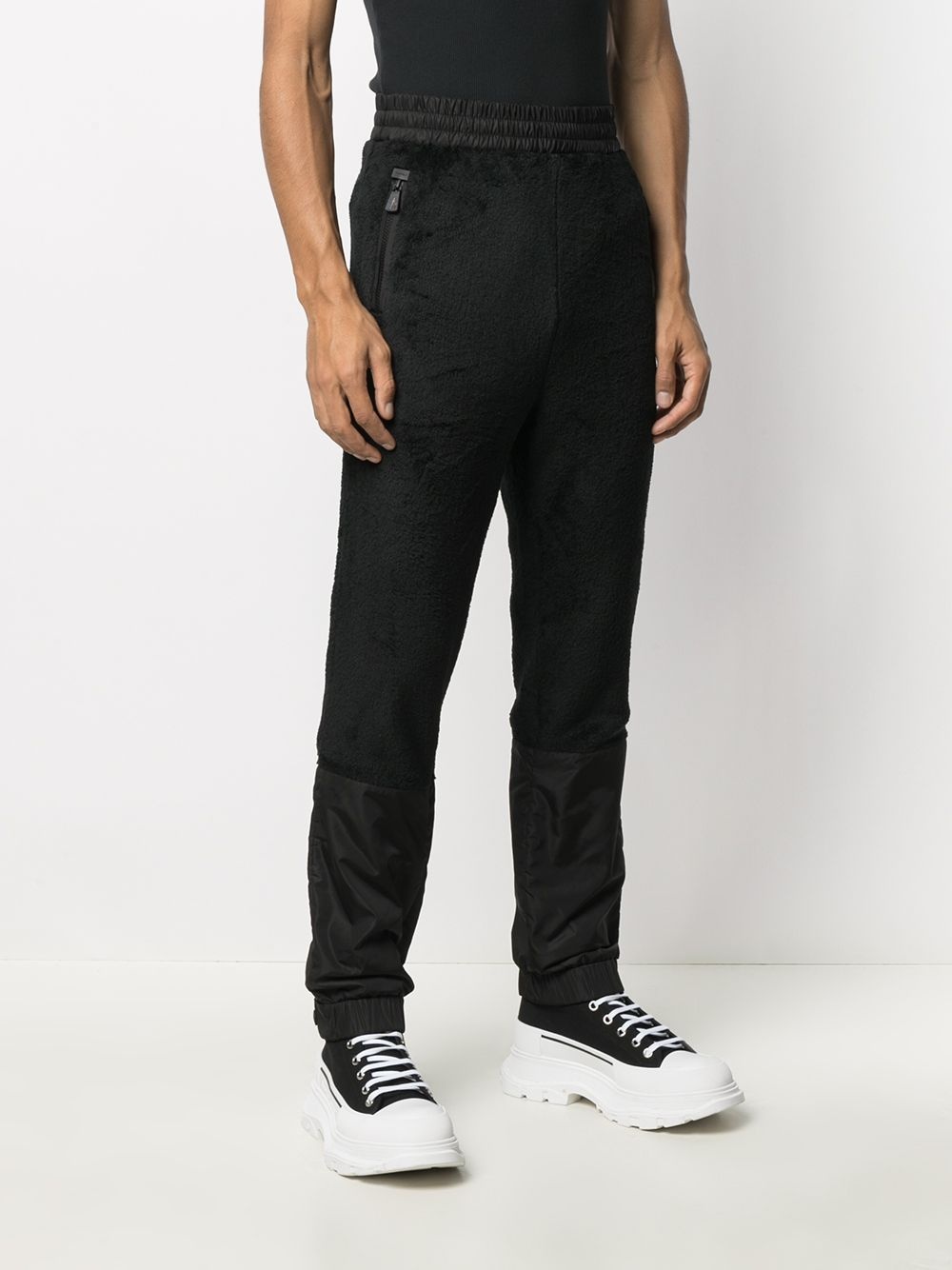 panelled jersey fleece track pants - 3