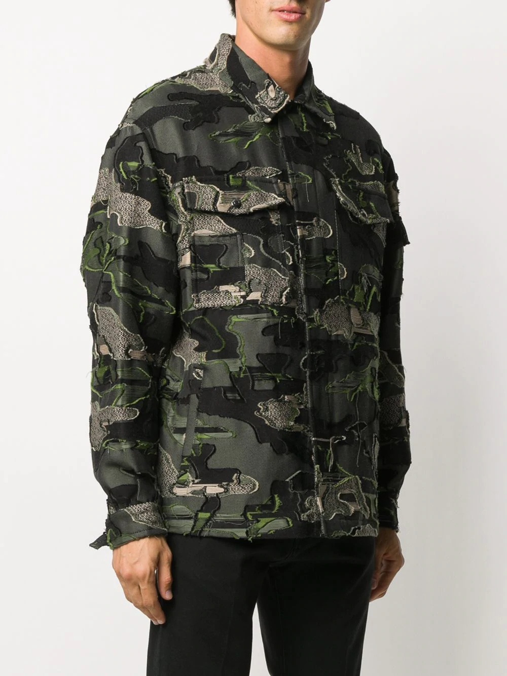 camouflage-embroidered jacket - 3