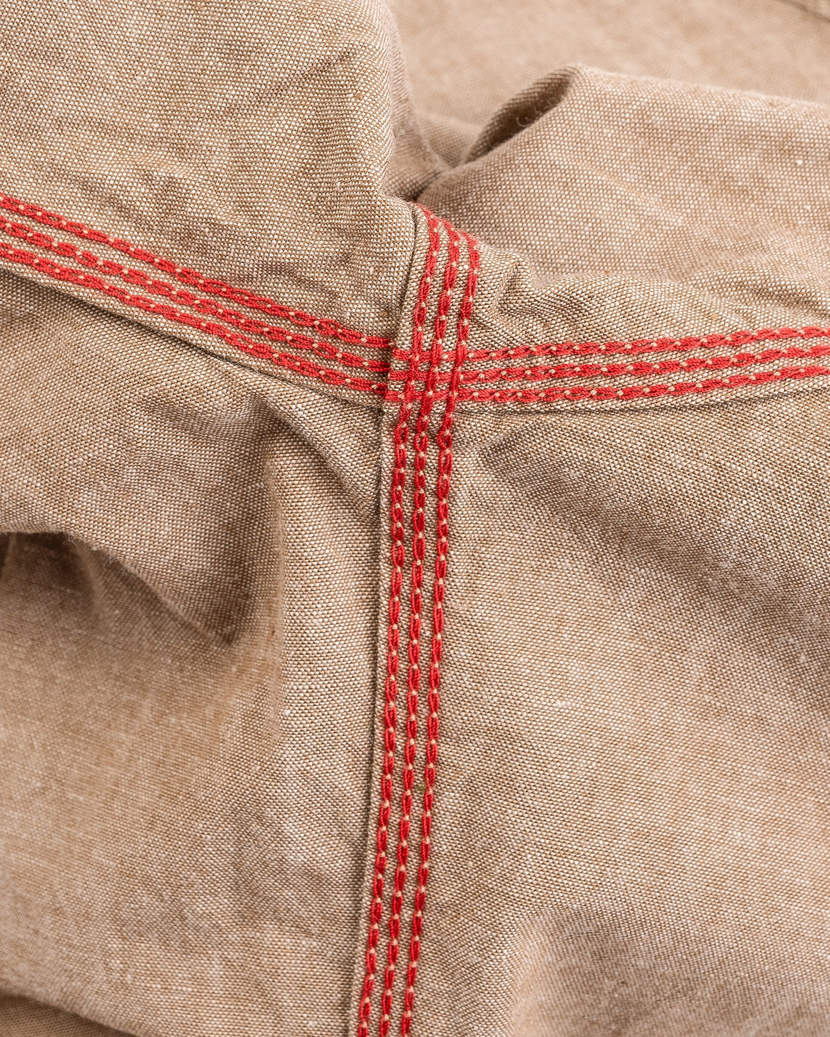 IHSH-344-KHA 10oz Selvedge Chambray Work Shirt - Khaki - 13