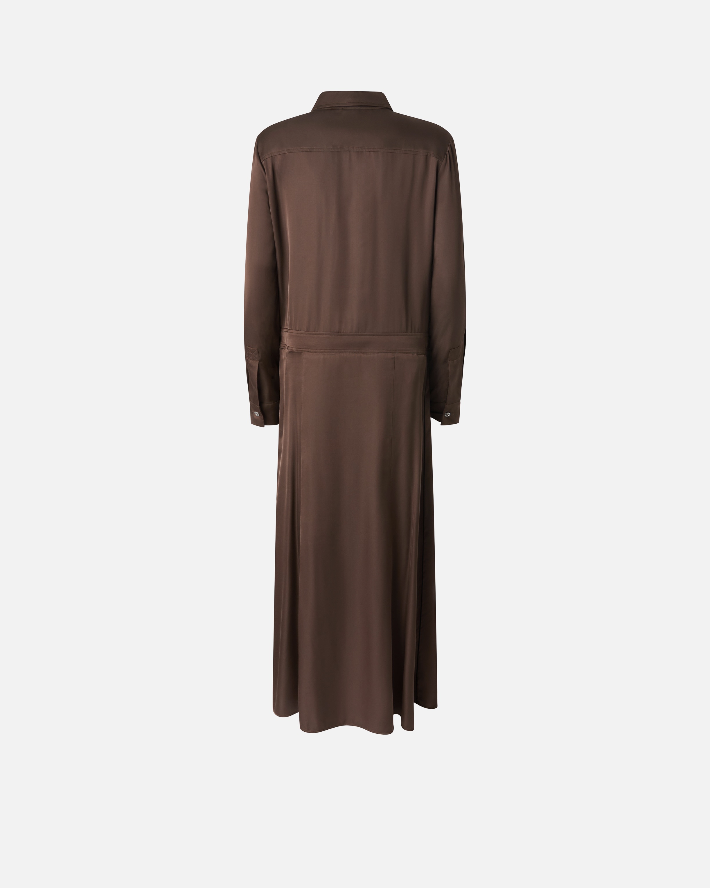 LONG SATIN SHIRT DRESS - 6