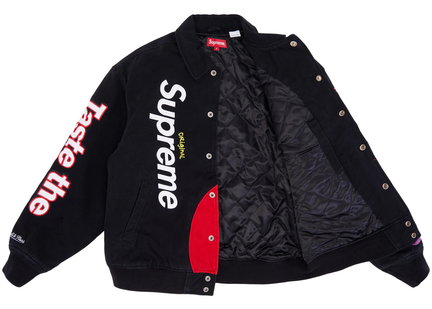 Supreme Skittles Mitchell & Ness Varsity Jacket Black - 2