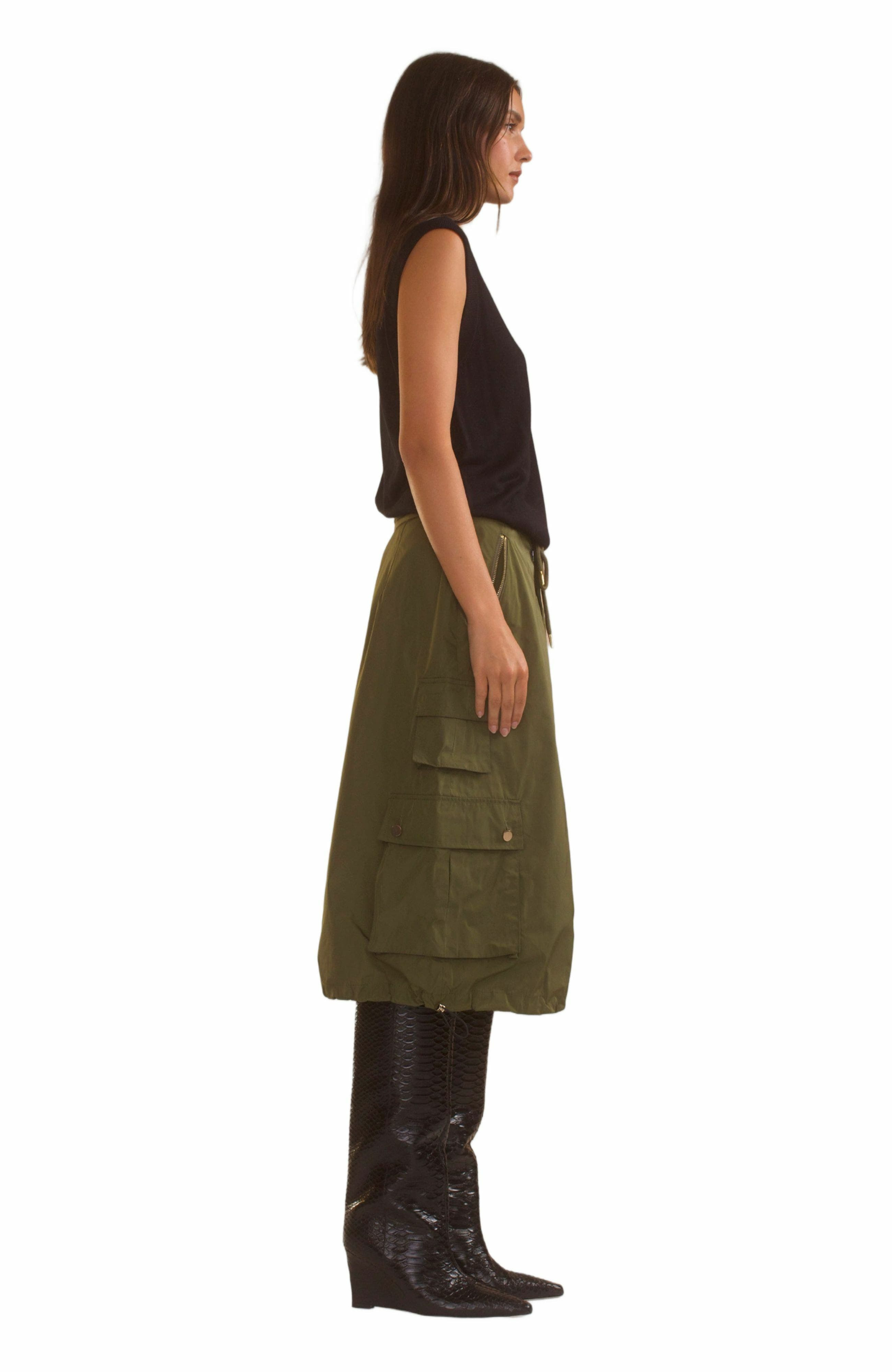 Cynthia Rowley Deep Pockets Skirt in Dark Green at Nordstrom - 2