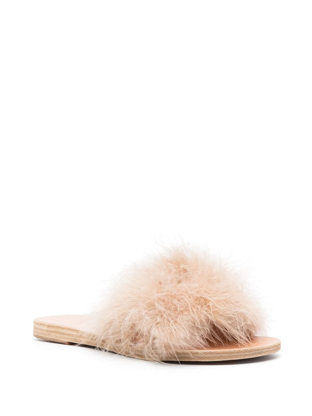 Mia Marabu flat feather sandals - 2