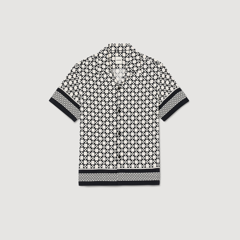 SQUARE CROSS MOTIF FLOWING SHIRT 1