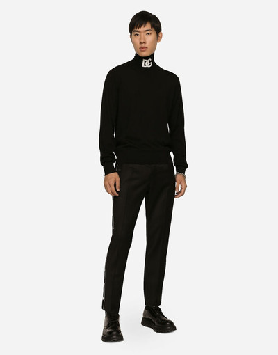 Dolce & Gabbana Stretch wool pants with side bands outlook