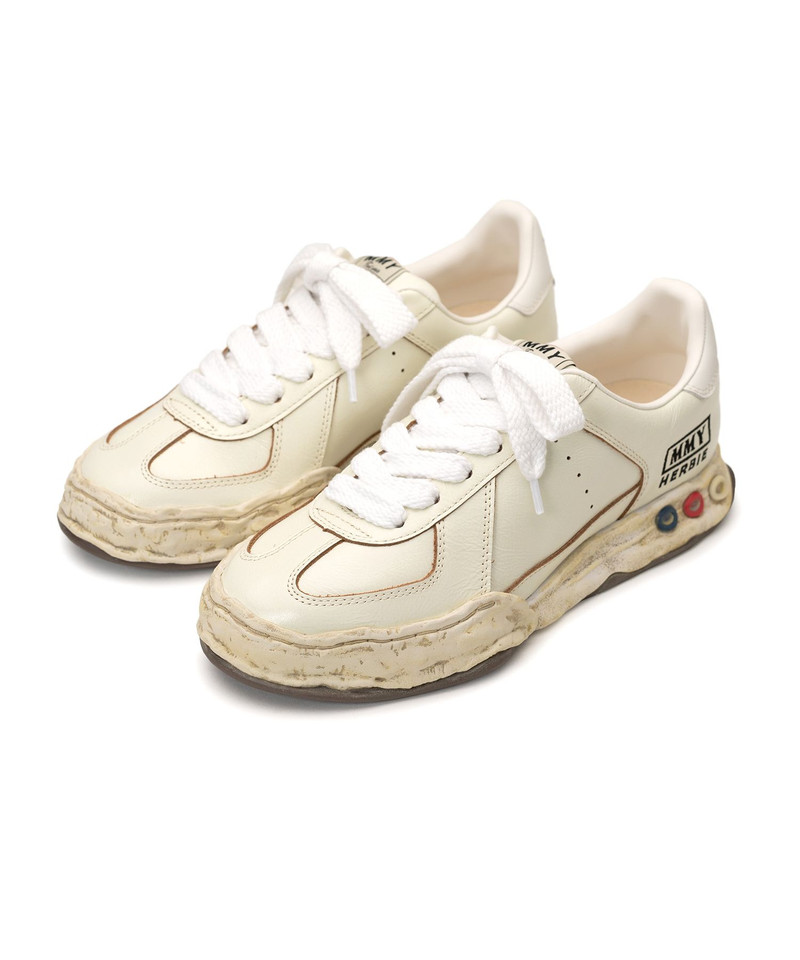 "HERBIE" OG Sole Wrinkled Leather Low-top Sneaker 12