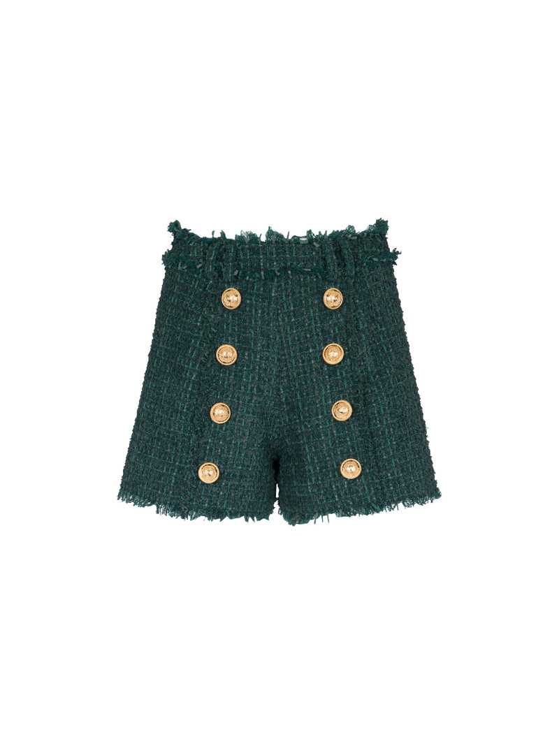 단추를 가진 Tweed 반바지 1