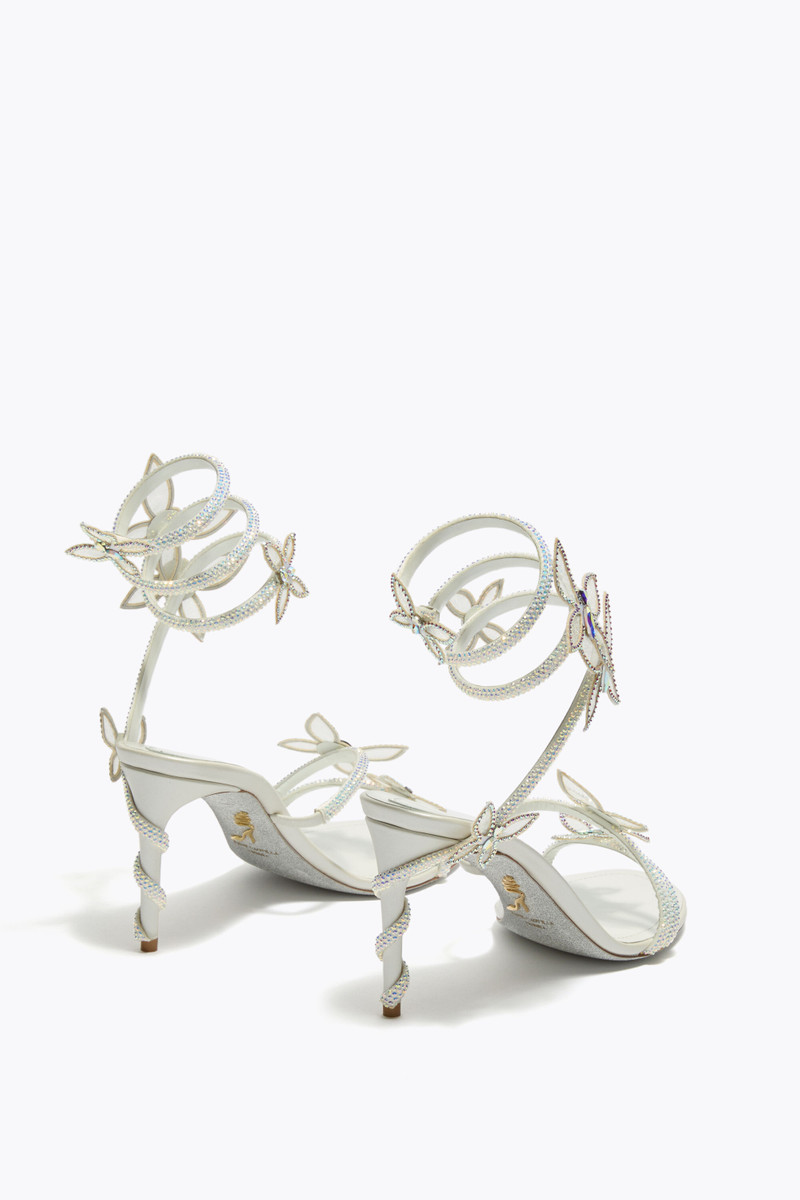 RENE CAOVILLA MARGOT WHITE SANDAL WITH BUTTERFLIES 80 outlook