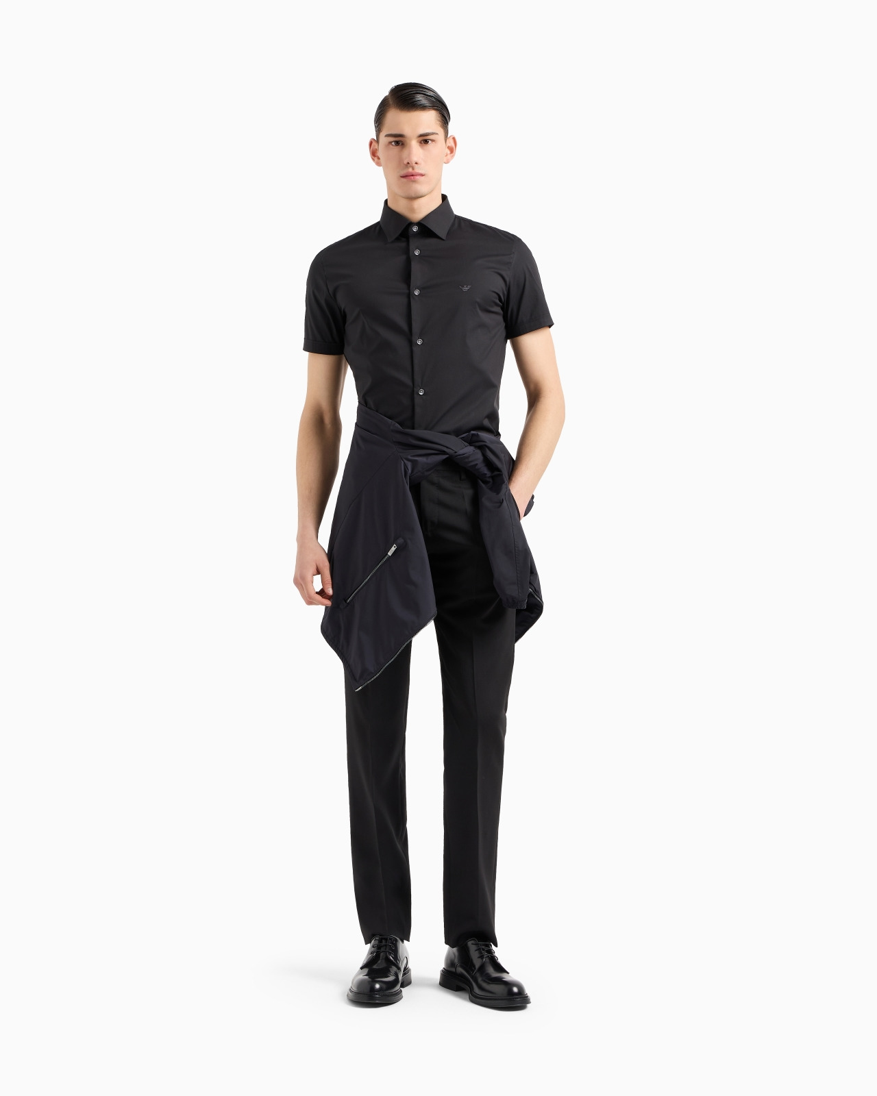 Short-sleeved, stretch nylon-blend shirt - 2