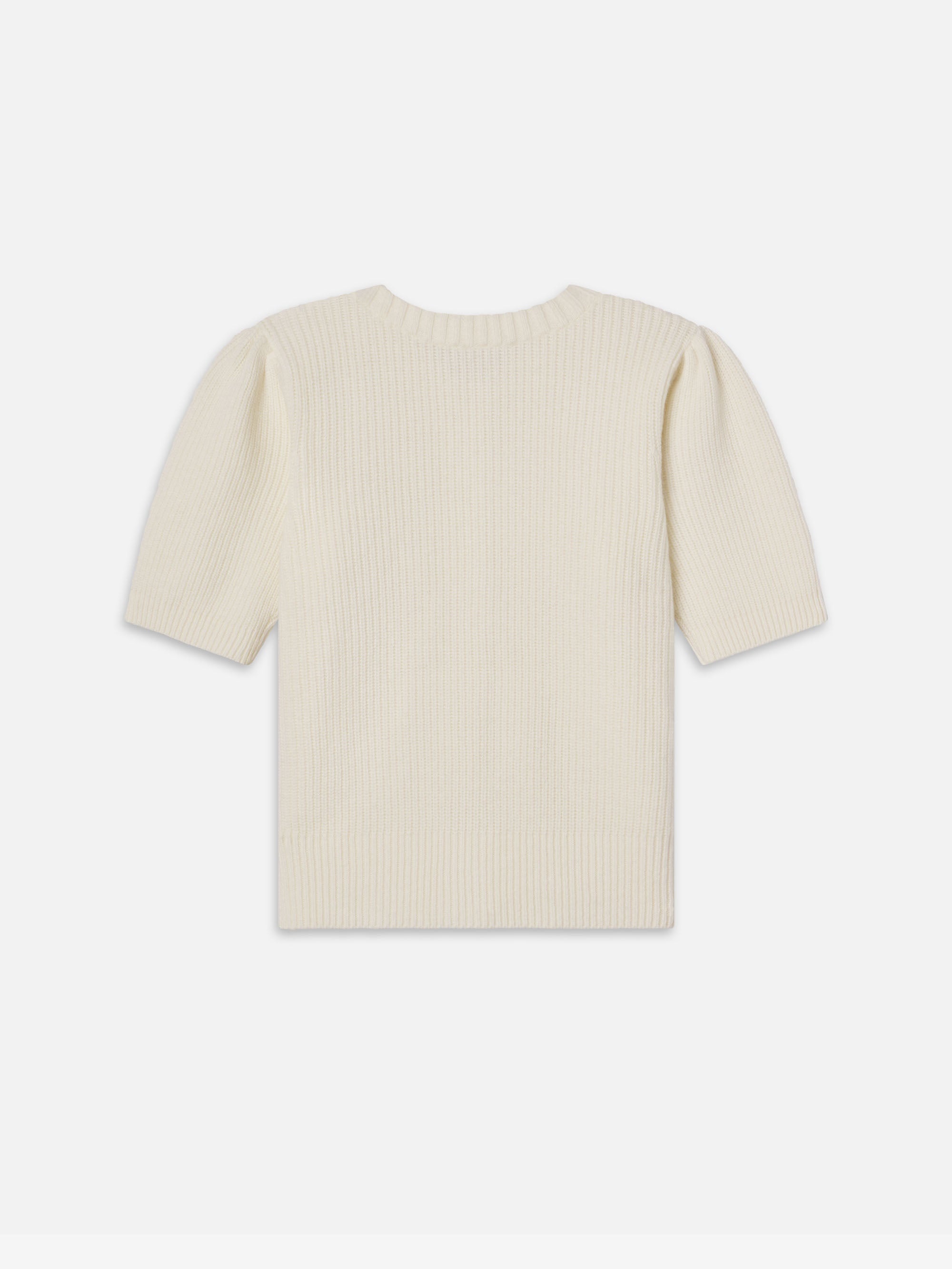 Shrunken Short Sleeve Cardi in Cream - 5