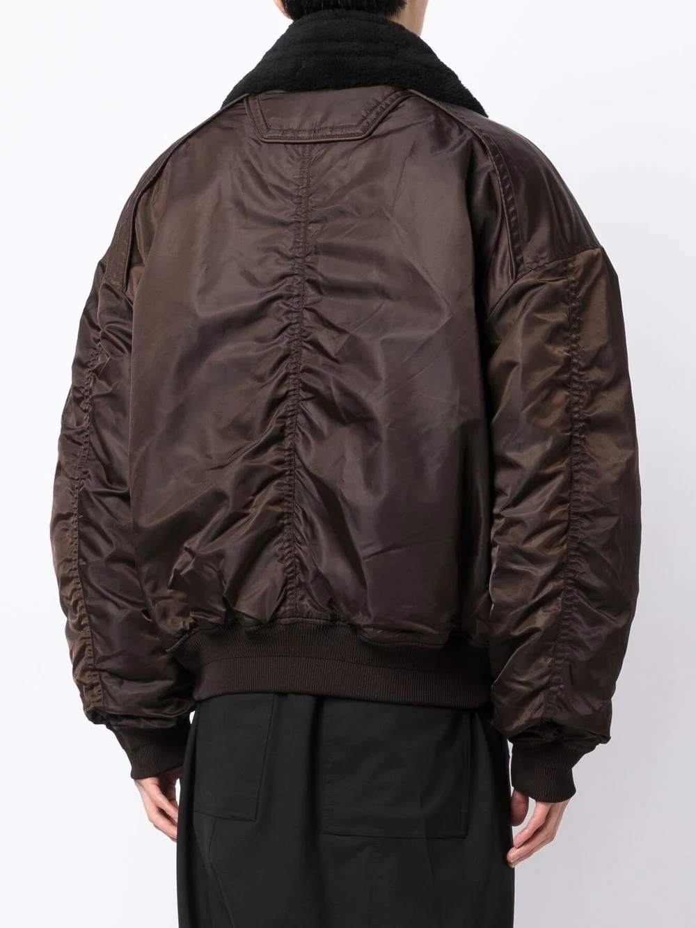 shearling-collar padded bomber jacket - 4