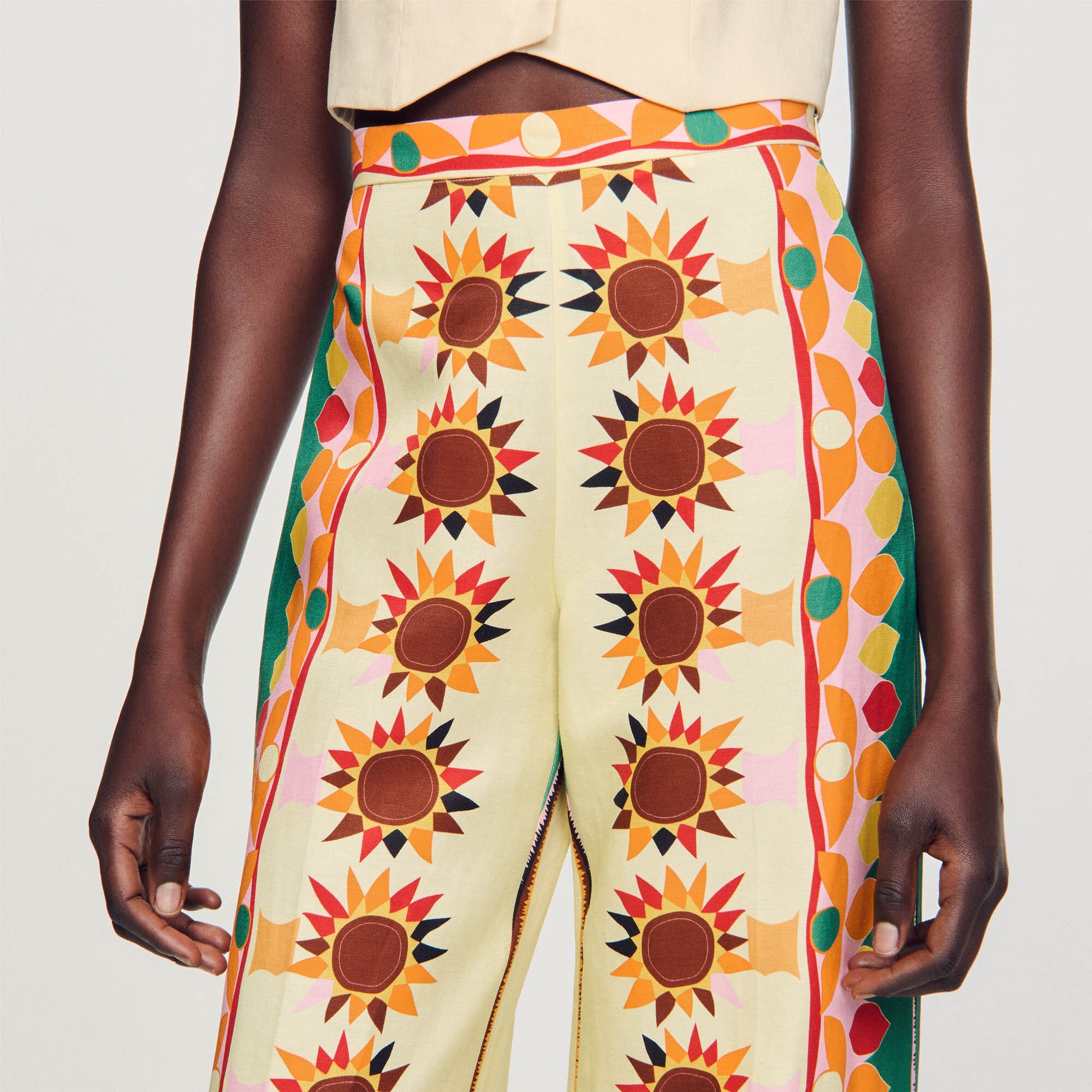 PRINTED FLARED TROUSERS - 4