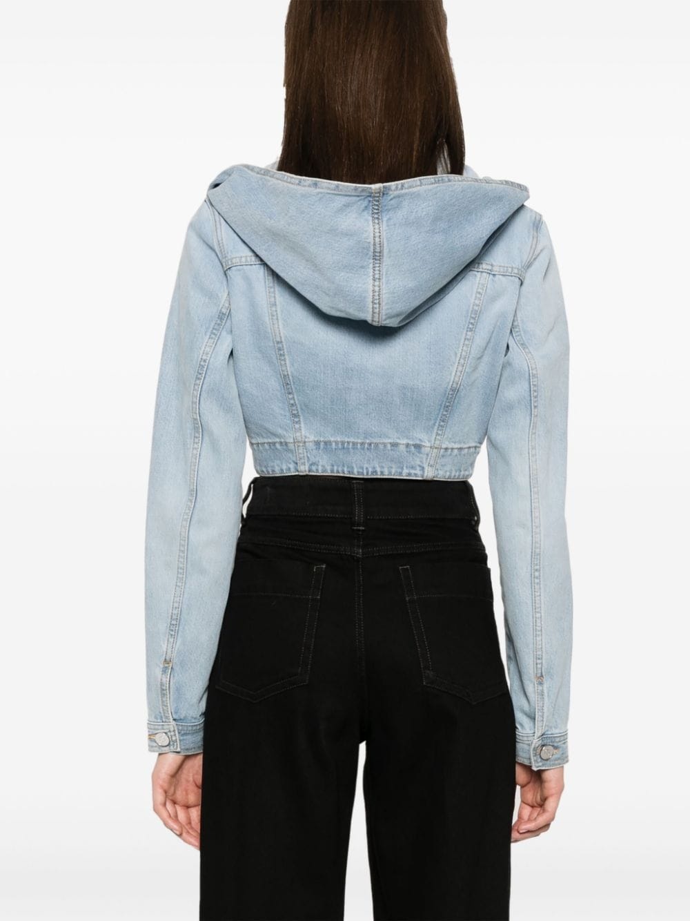 hooded denim jacket - 4