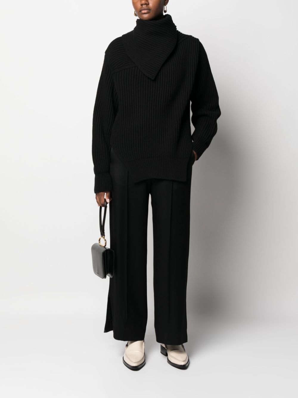 elasticated waistband wide-legged trousers - 2