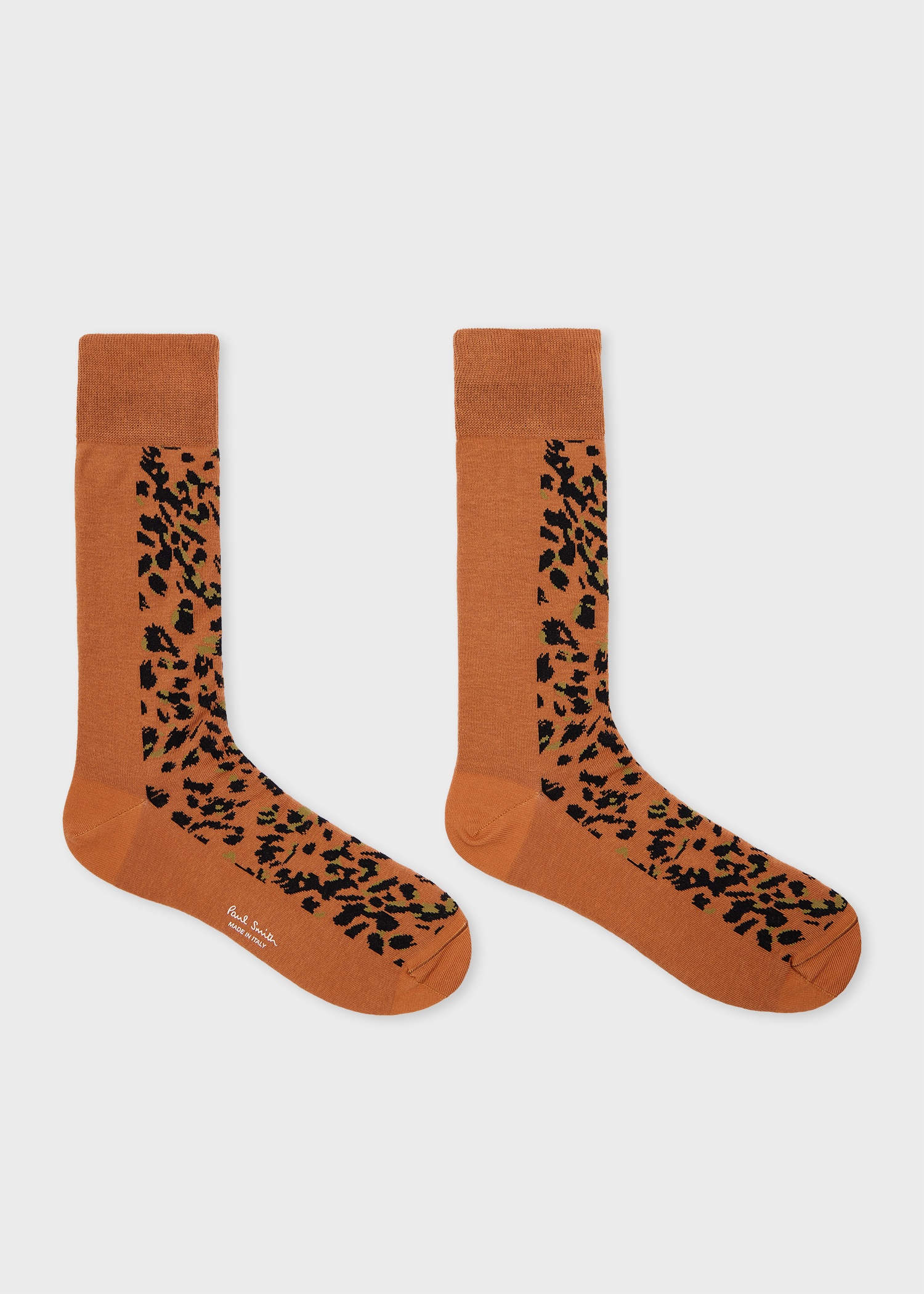 Brown Cotton-Blend Leopard Socks - 2