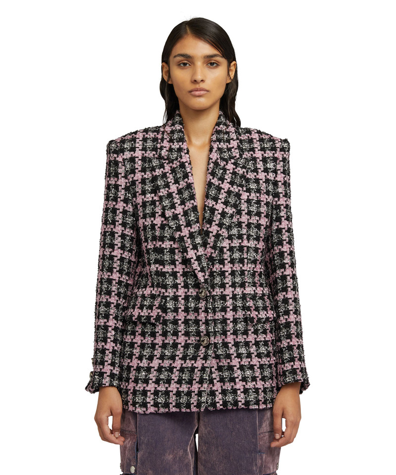 MSGM Double-breasted jacket with "Lurex Check Tweed" motif outlook