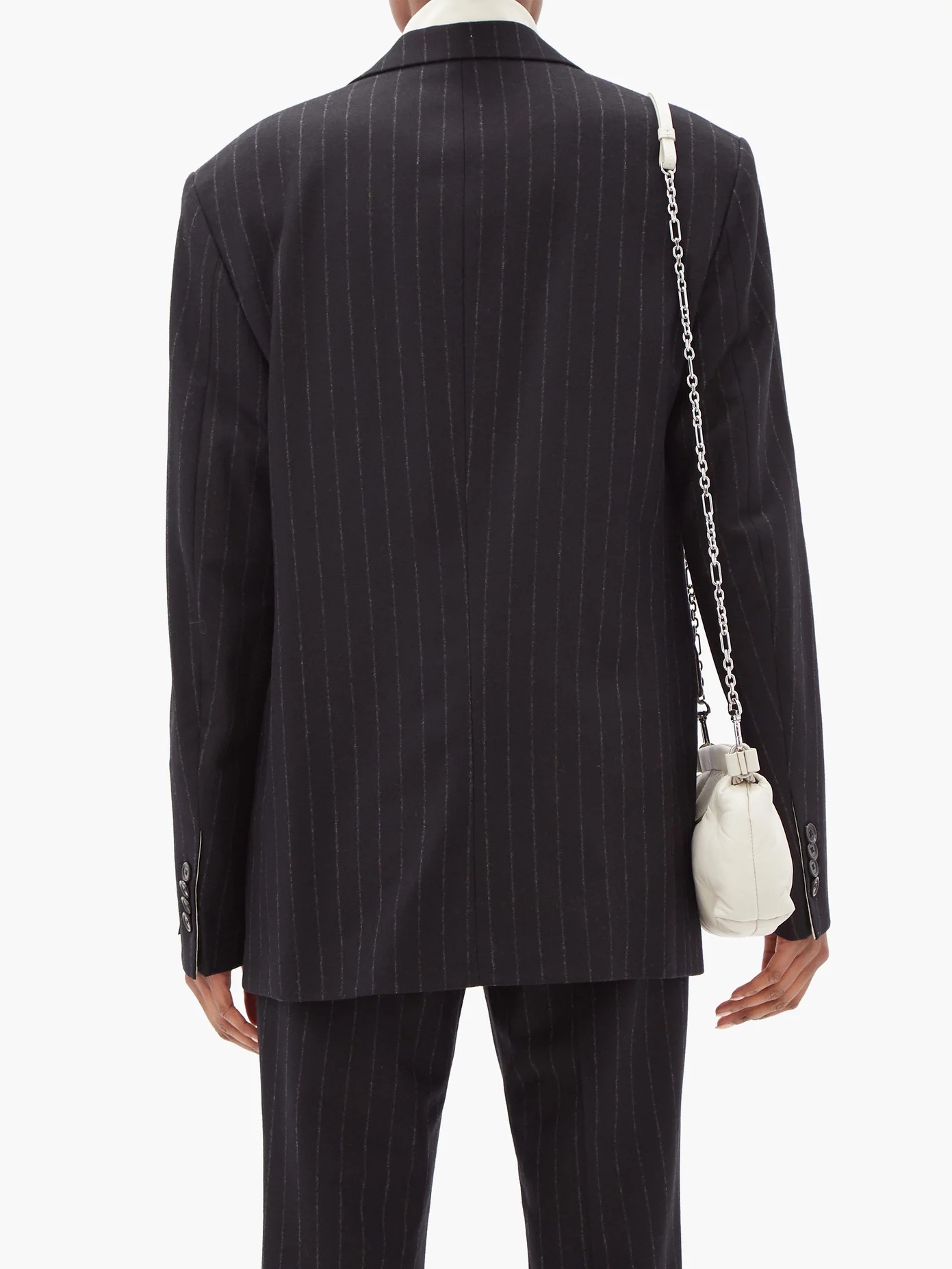 Pinstriped wool-twill suit jacket - 5