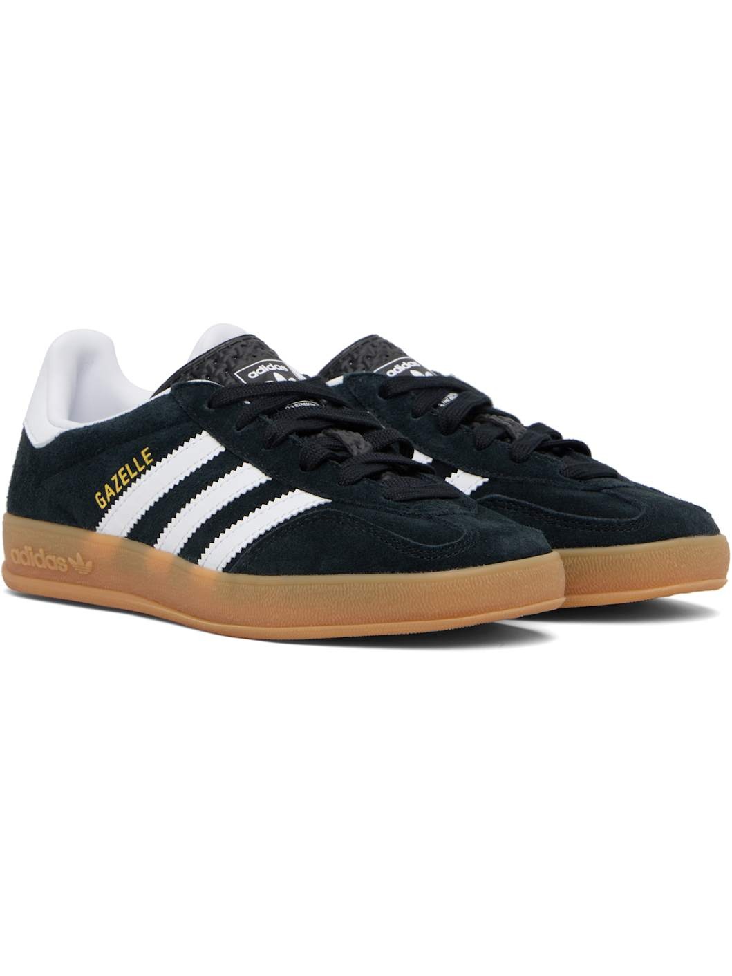 Black & White Gazelle Indoor Sneakers - 4