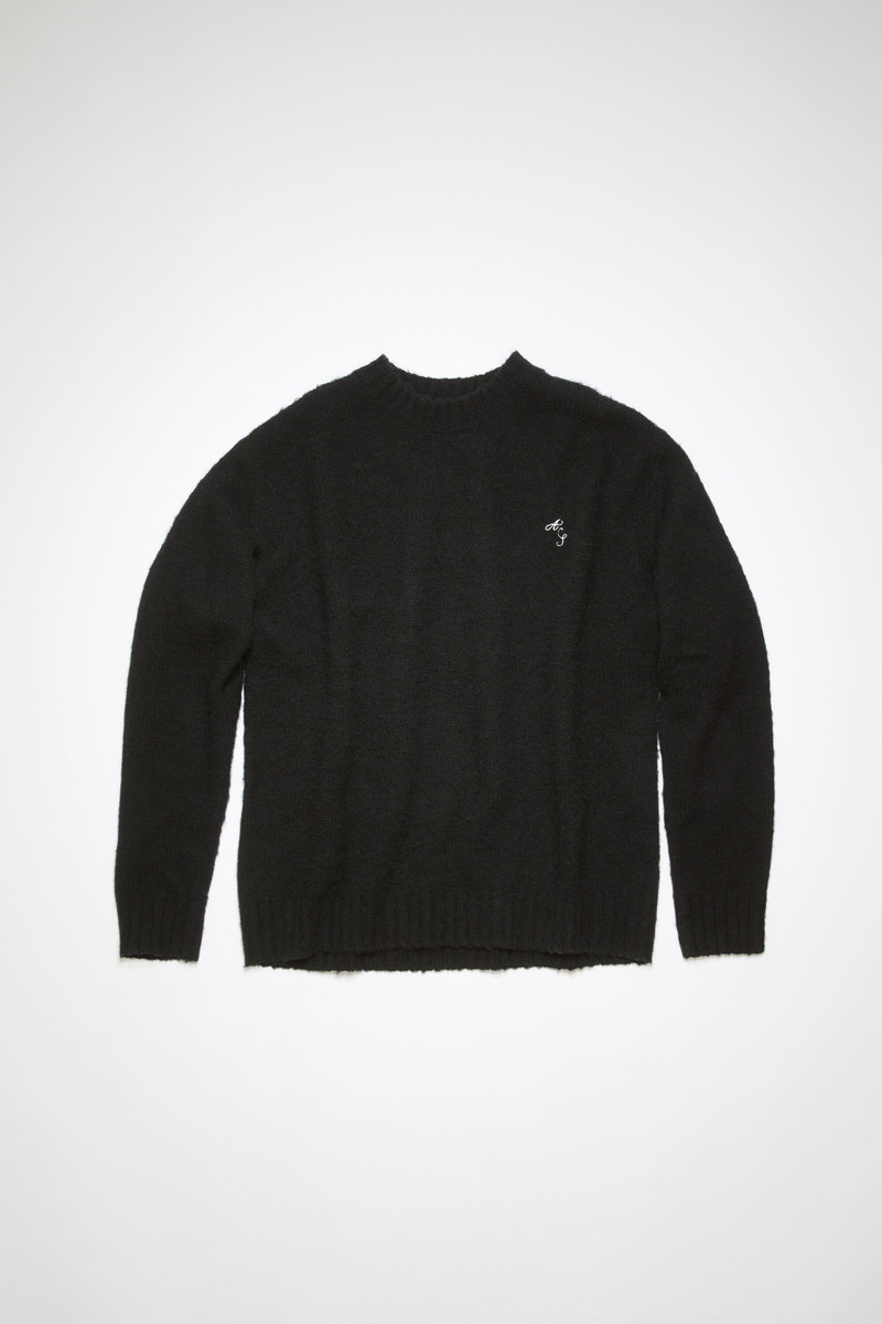Crew neck wool jumper - Black 1