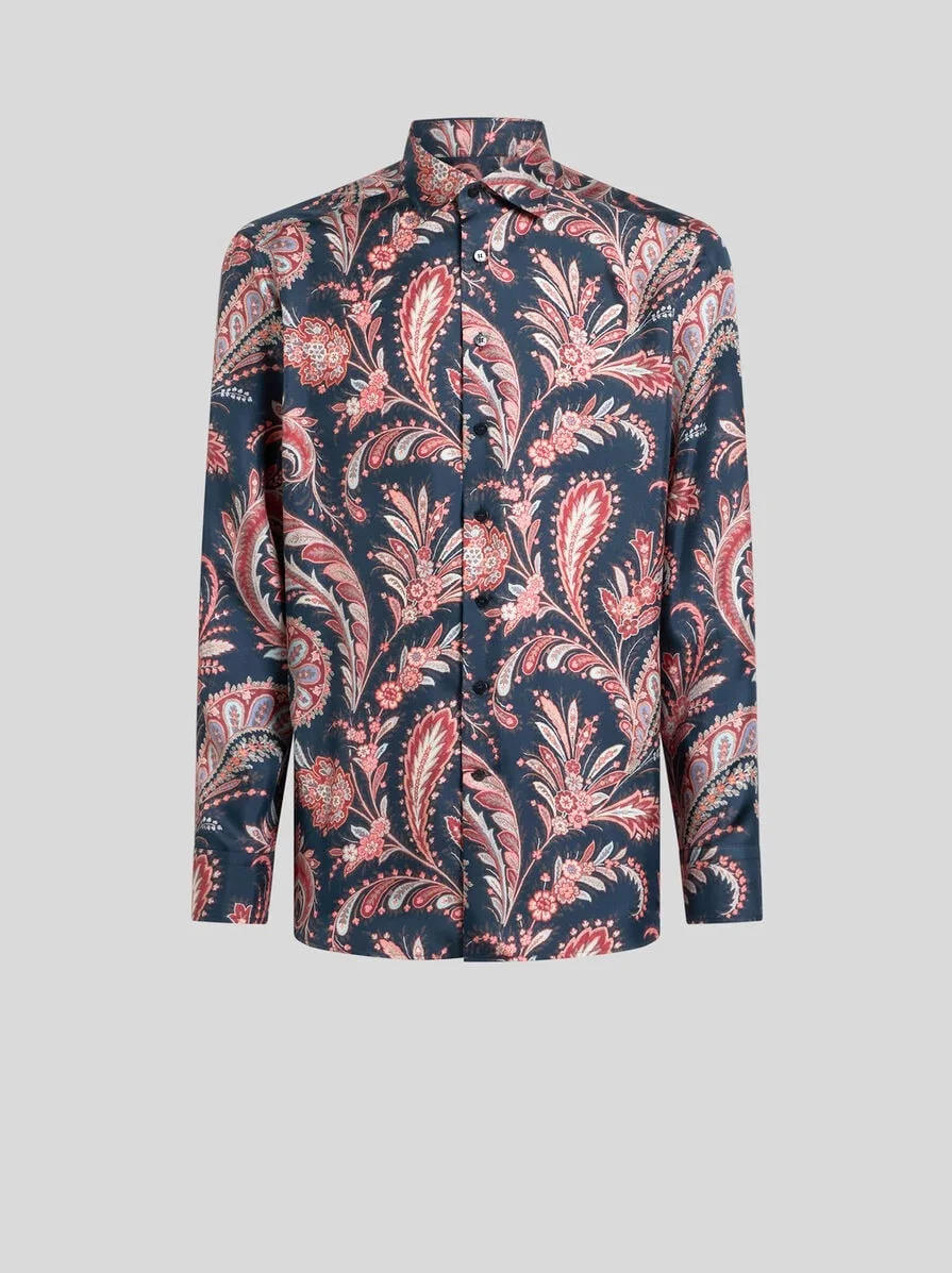 SILK SHIRT WITH PAISLEY PRINT - 1