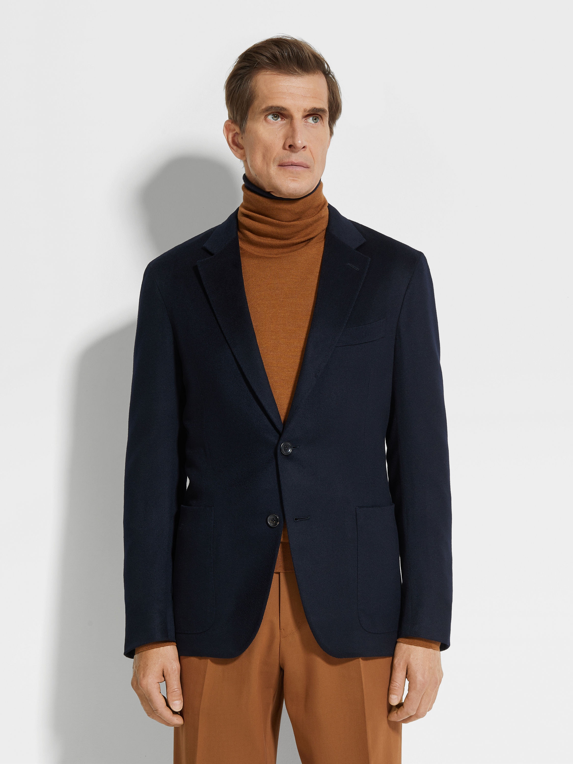 NAVY BLUE OASI CASHMERE JACKET - 4