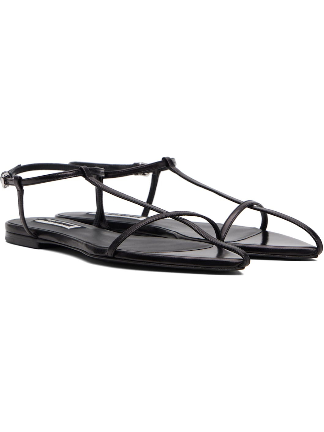 Black Cage Flat Sandals - 4