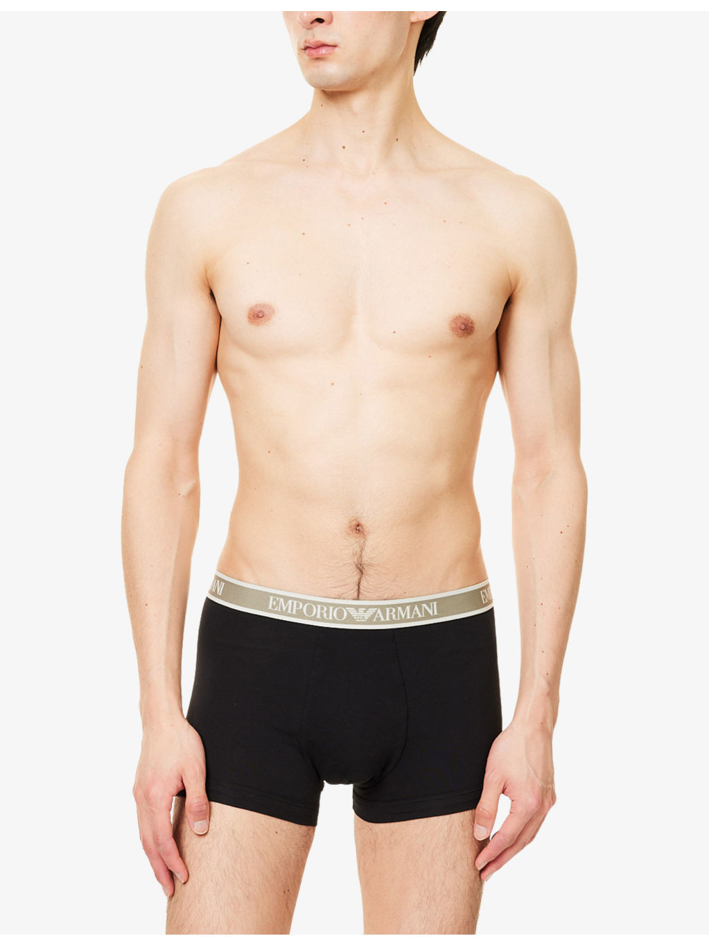 Branded Mid-Rise Pack Of Three Stretch-Cotton Trunks - 2
