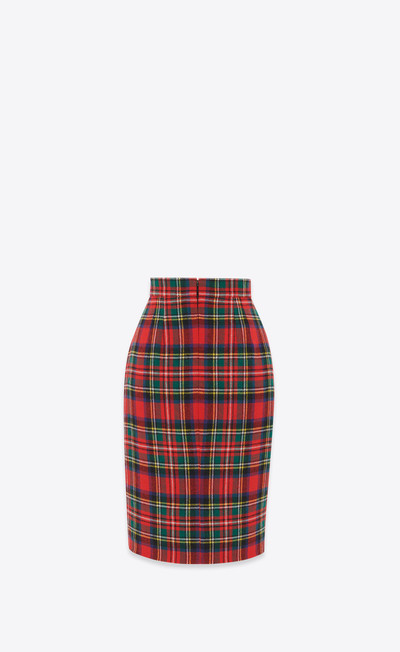 SAINT LAURENT pencil skirt in tartan outlook