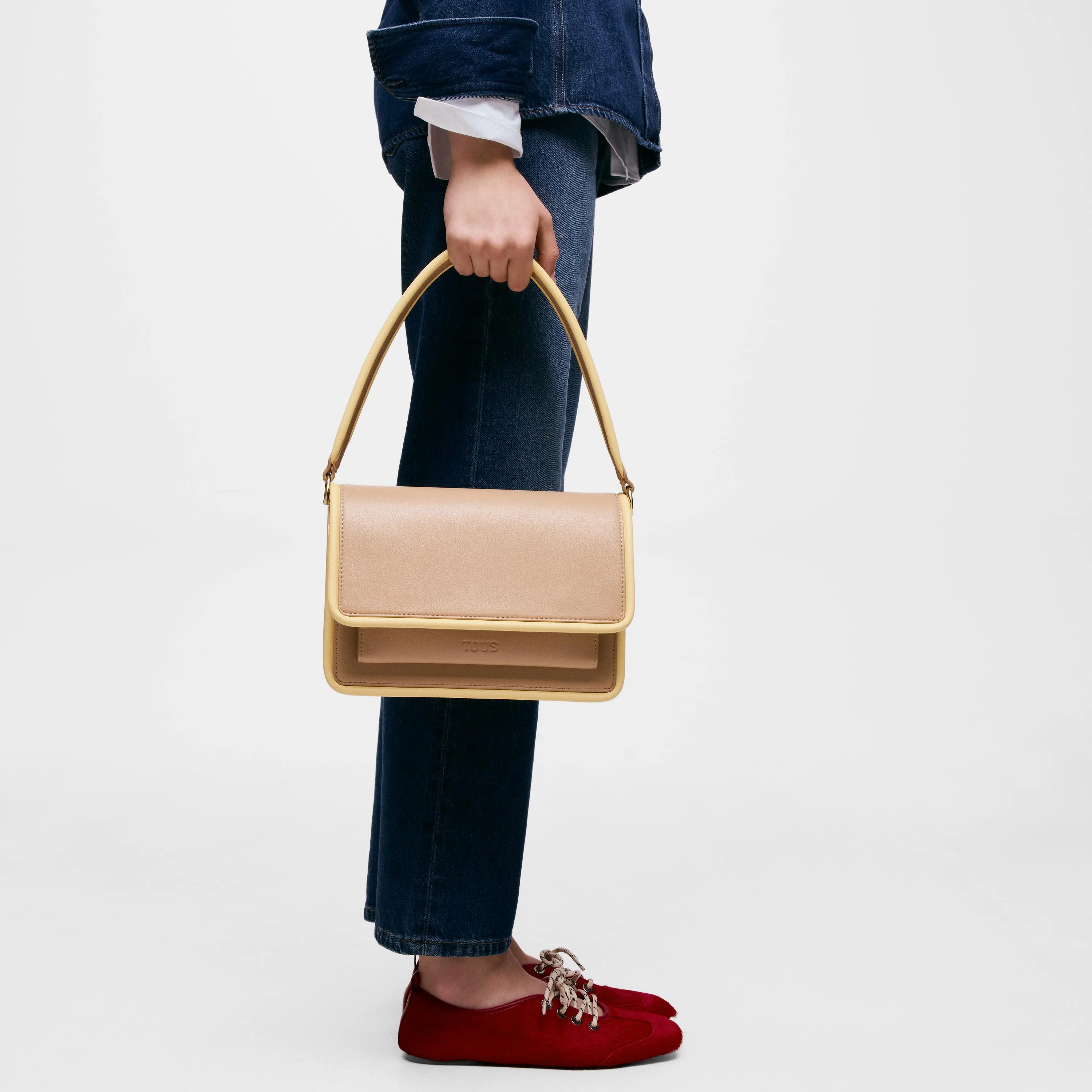 Medium sand-colored Crossbody bag TOUS Audree Pipings - 1