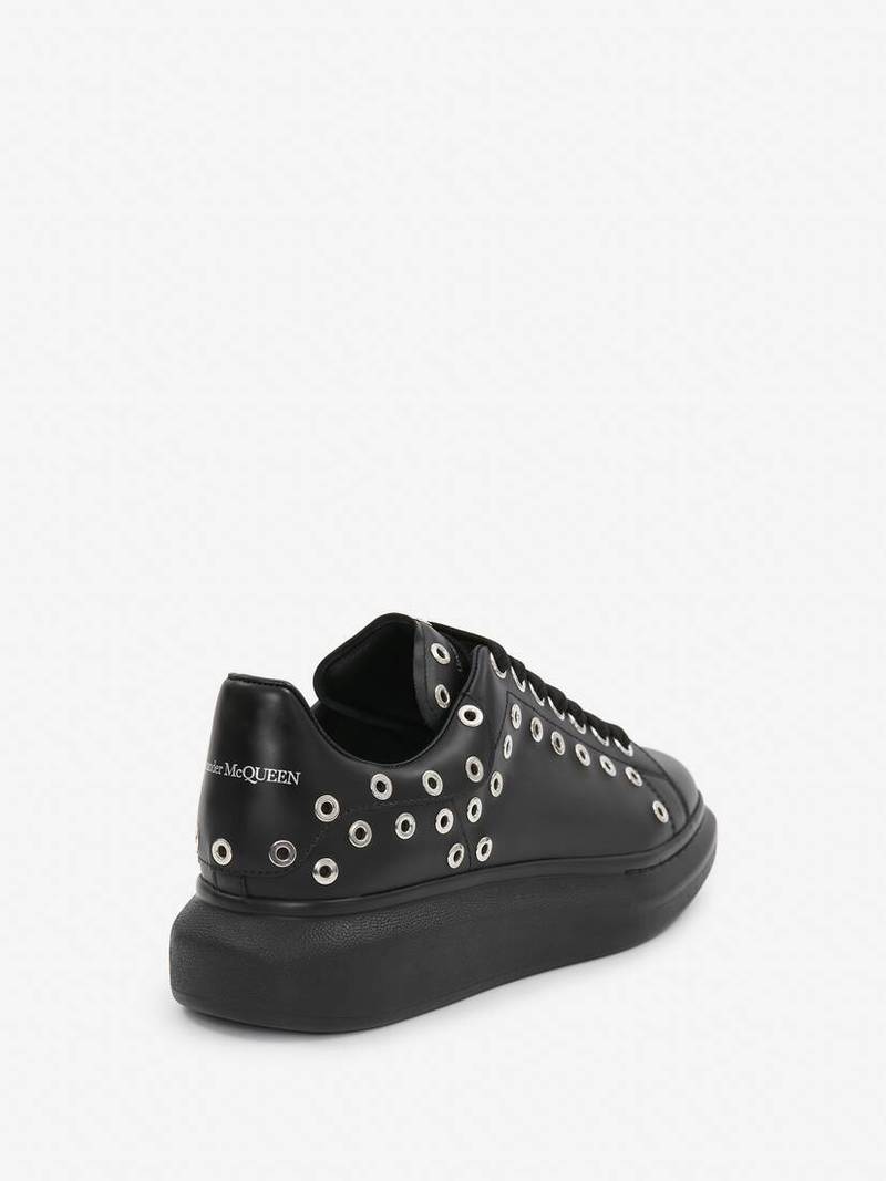 Alexander McQueen Men's Oversized Sneaker in Black/silver outlook