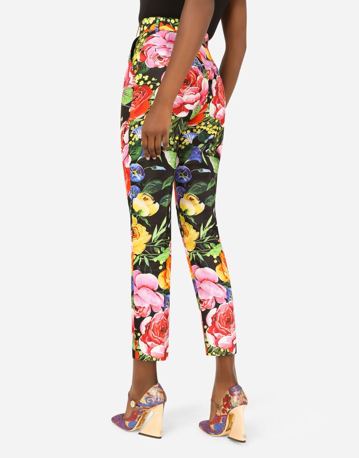 Bouquet-print Mikado pants - 5