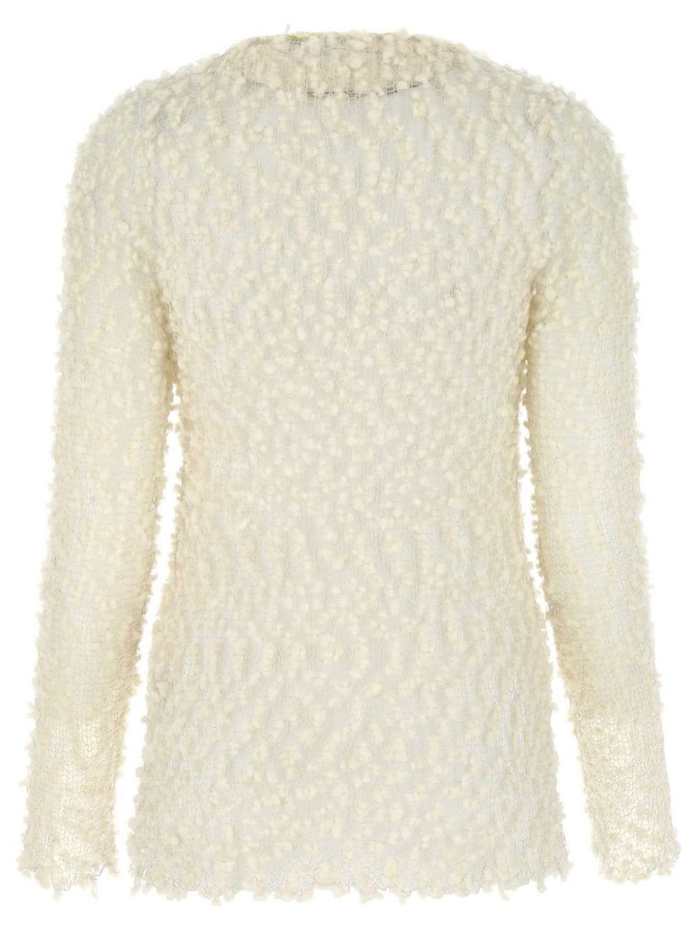 crew-neck long-sleeve mesh top - 2