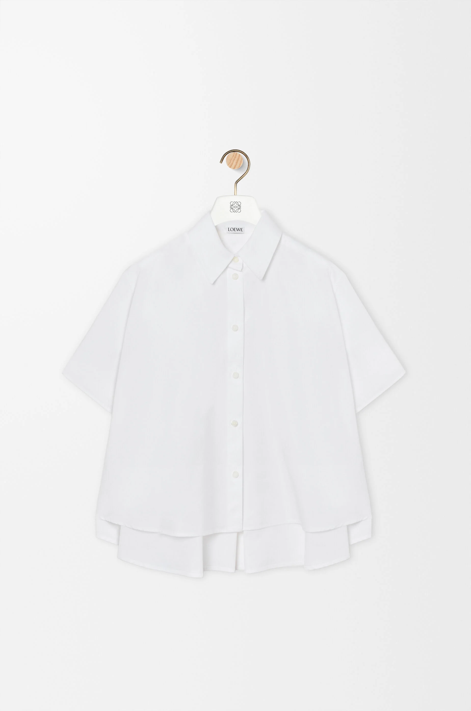 Short sleeve trapeze shirt in cotton - 1