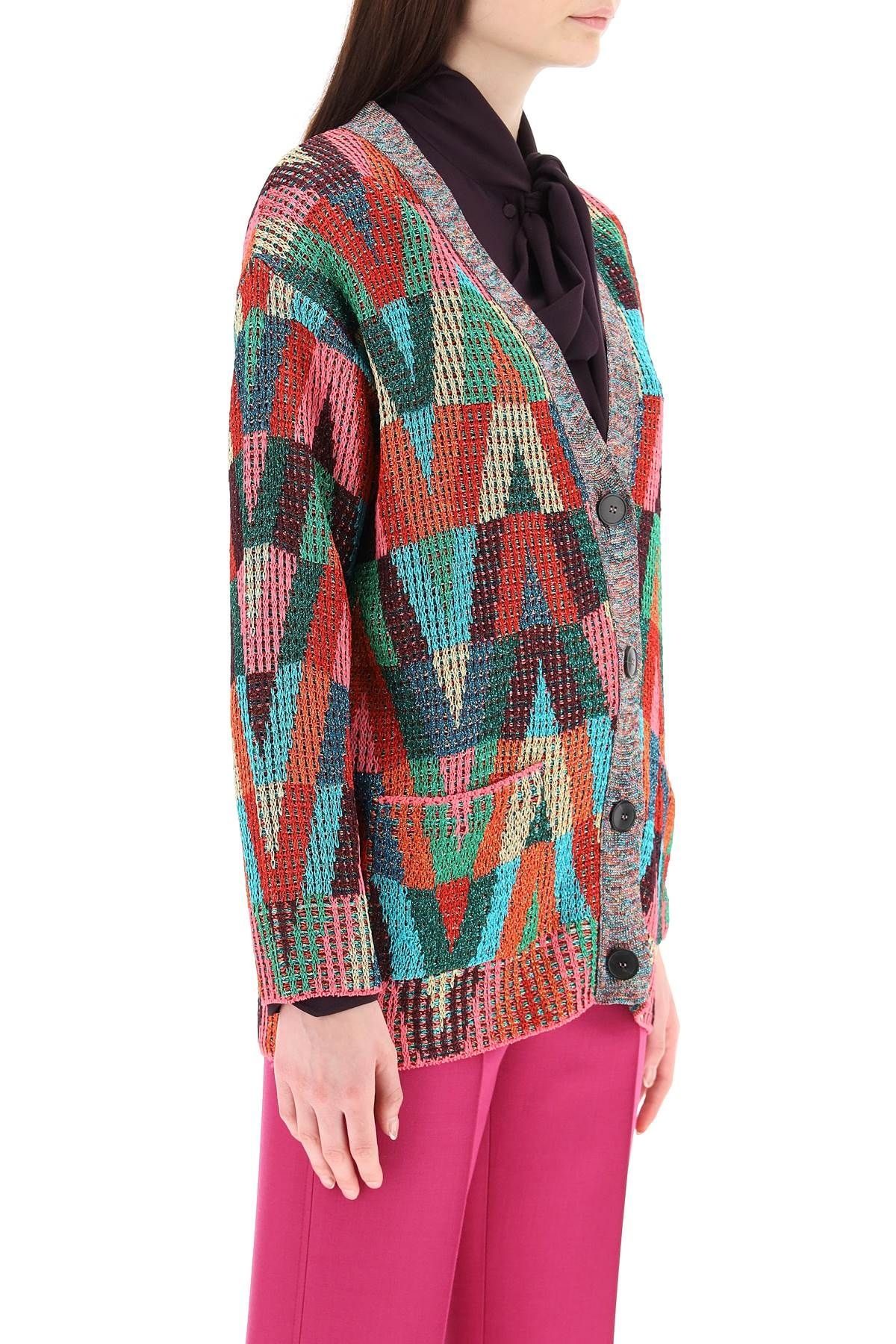 LUREX V OPTICAL VALENTINO CARDIGAN - 3