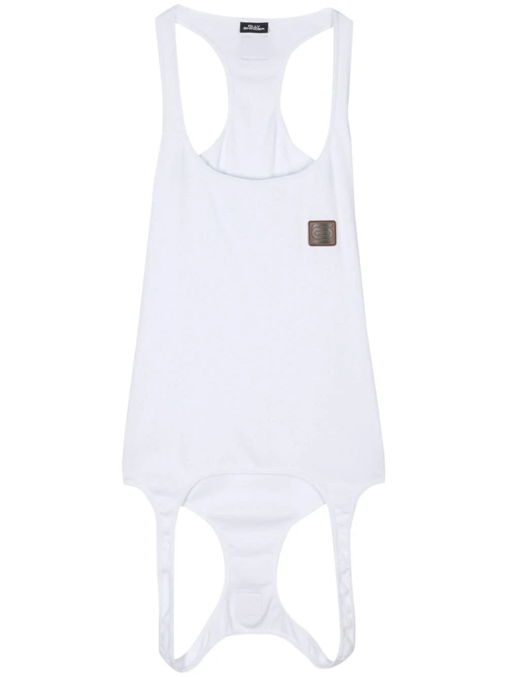 logo-patch double-end cotton tank top - 1